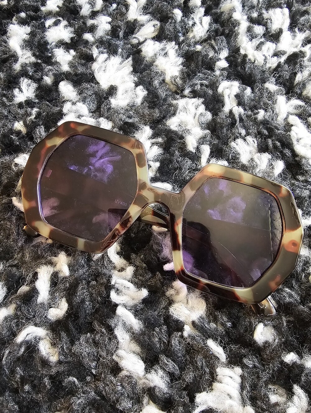 Women’s Tortoiseshell Oversized Hexagon Sunglasses - Brown